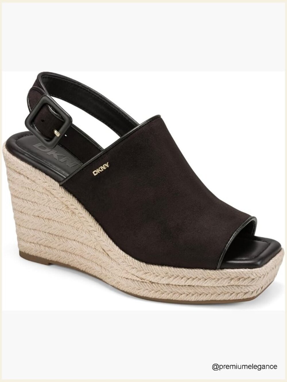 Slingback Espadrille Wedge Sandal Slip On Open Toe PU